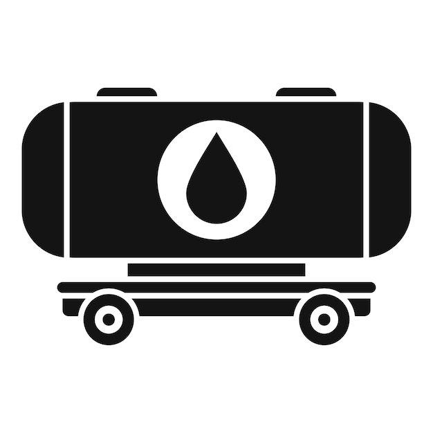 Camioneta cisterna que entrega petróleo y gas icono estilo simple