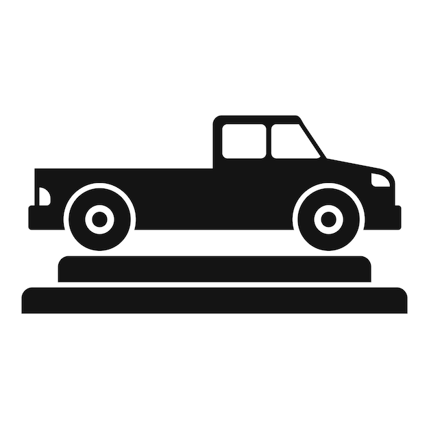 Una camioneta estacionada en la parte superior de un icono de la plataforma