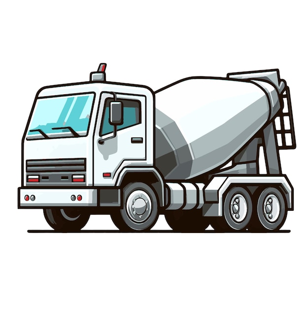 Camioneta de hormigón dibujada a mano vectorial