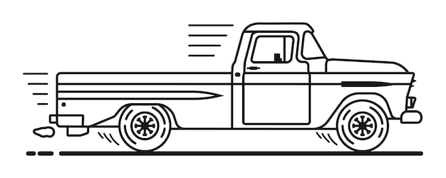 Vector camioneta retro para colorear páginas clipart