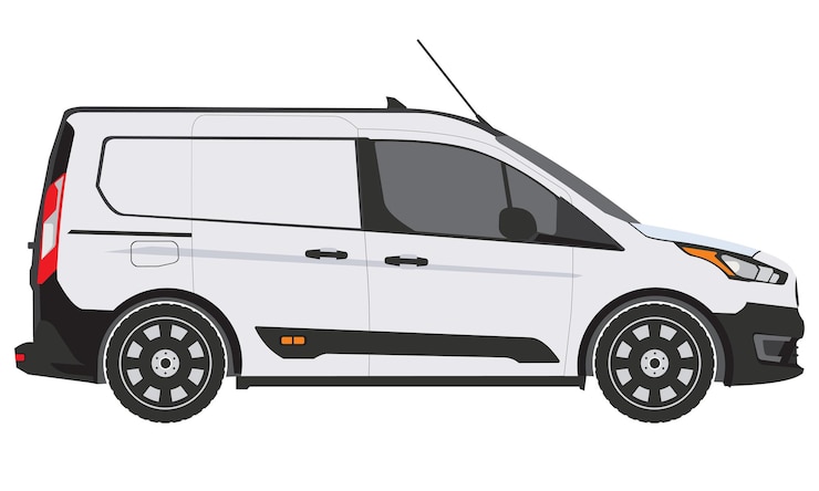Camioneta de servicio de trabajo de tránsito en vector blanco