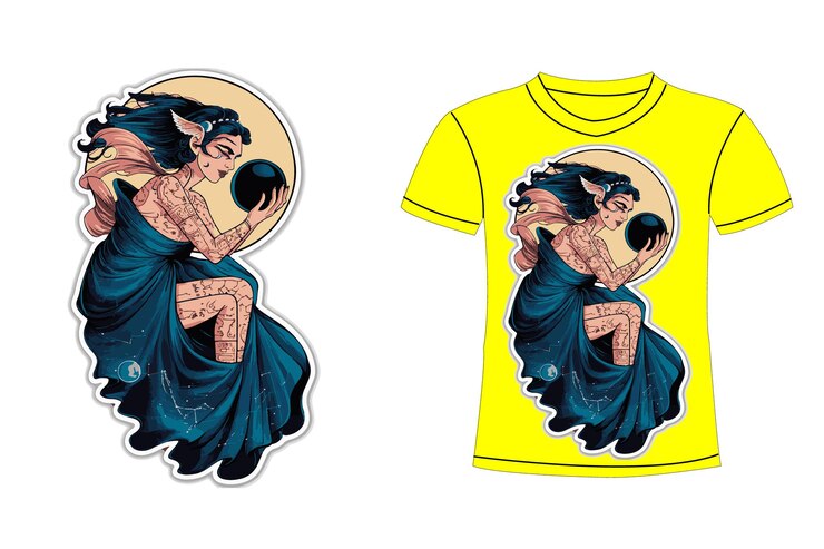 una camisa amarilla con una foto de una mujer en ella