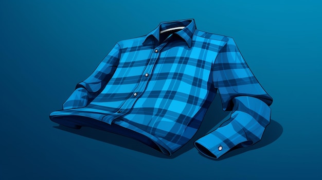 Vector una camisa azul está en exhibición con un fondo azul