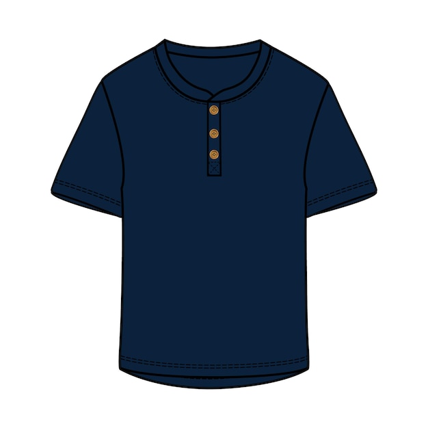 una camisa azul con un logotipo en blanco y negro