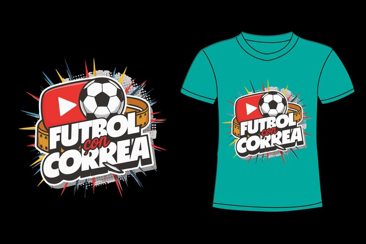 una camisa azul con la palabra fútbol en ella
