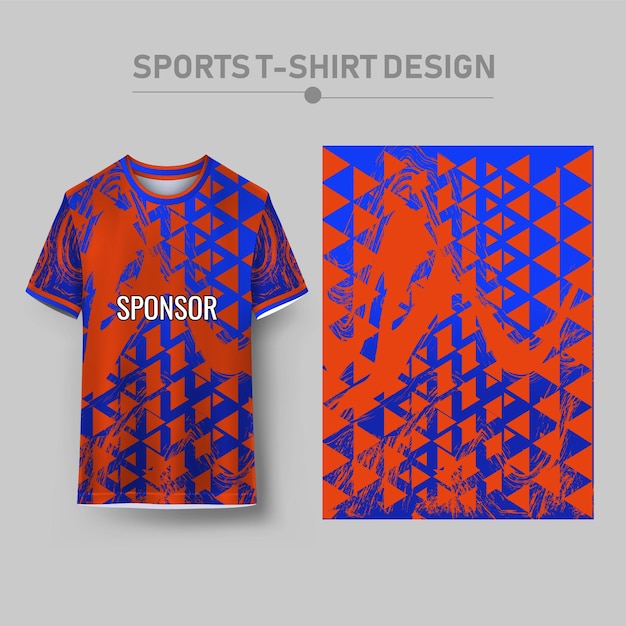 una camisa azul y roja con la palabra deporte en ella