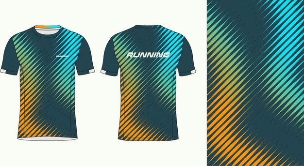 una camisa azul y roja con las palabras corriendo corriendo en ella