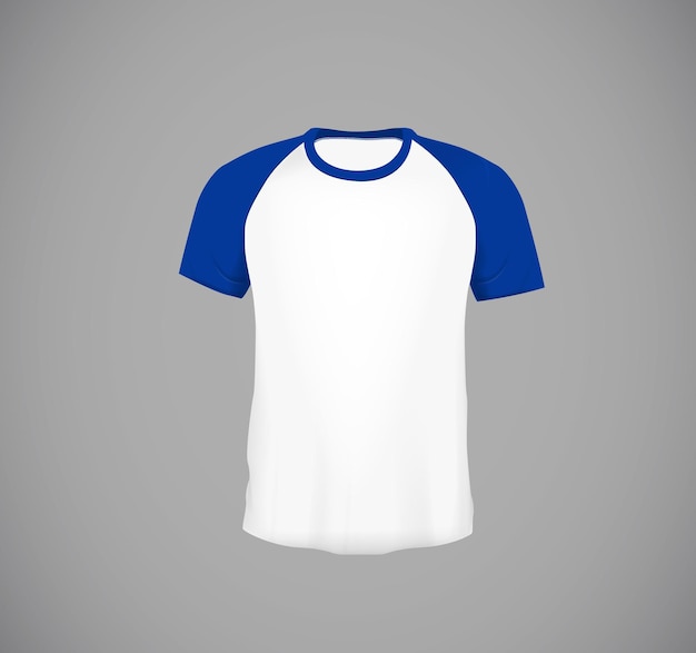 Vector camisa de béisbol de manga corta ajustada para hombre plantilla de diseño de maqueta azul para marca