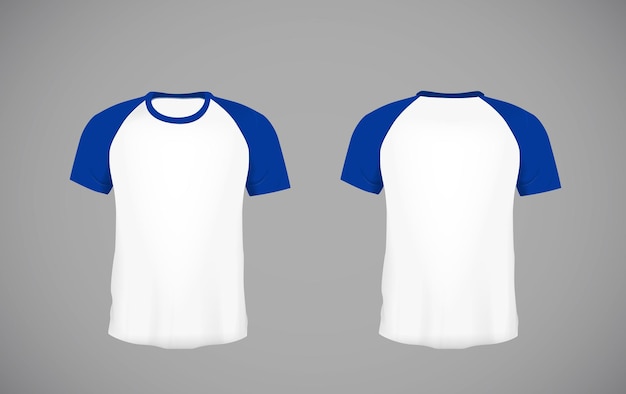 Vector camisa de béisbol de manga corta ajustada para hombre plantilla de diseño de maqueta azul para marca