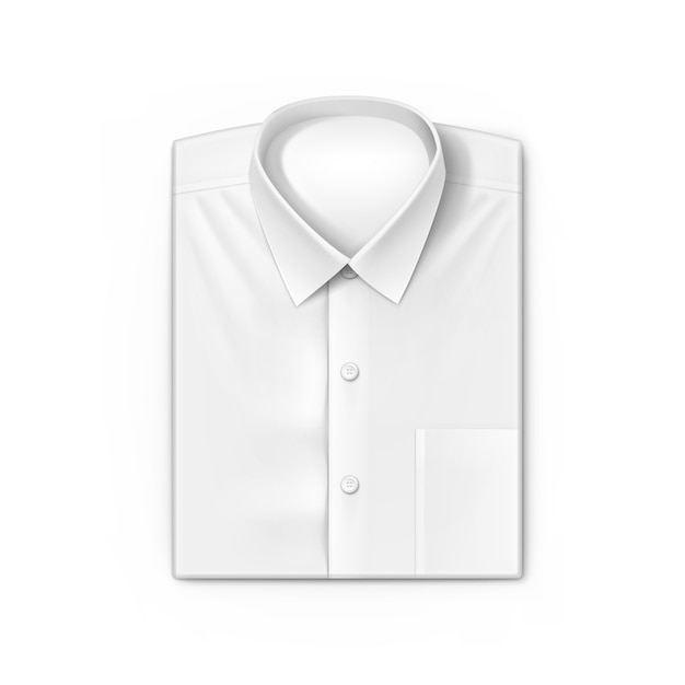 Vector camisa blanca clásica para hombres aislada