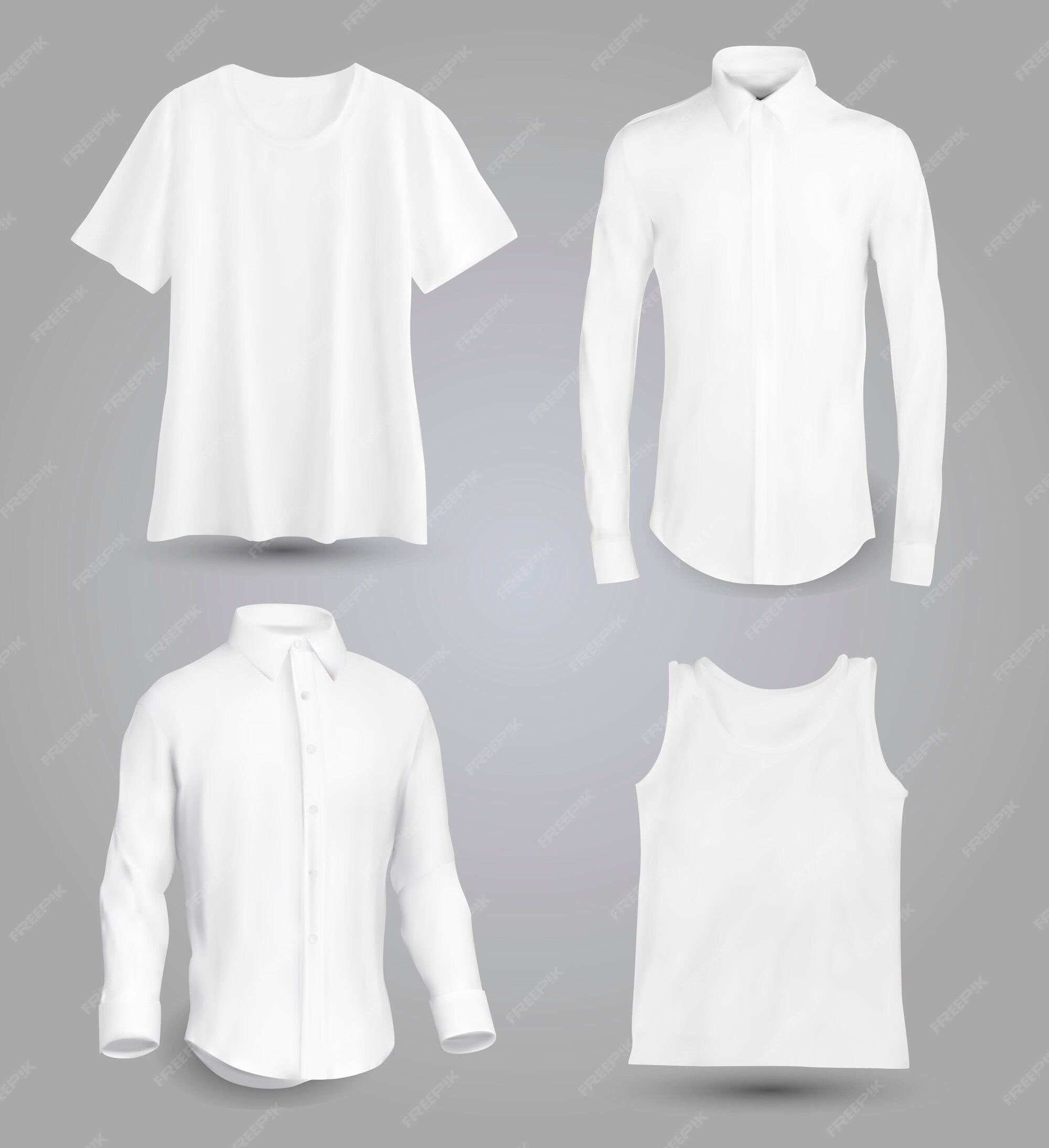 uvas Inconsistente alivio Camisa blanca para hombre con mangas largas y cortas y botones en la parte  delantera | Vector Premium