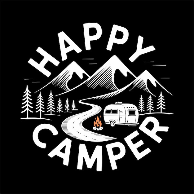 La camisa de un campista feliz
