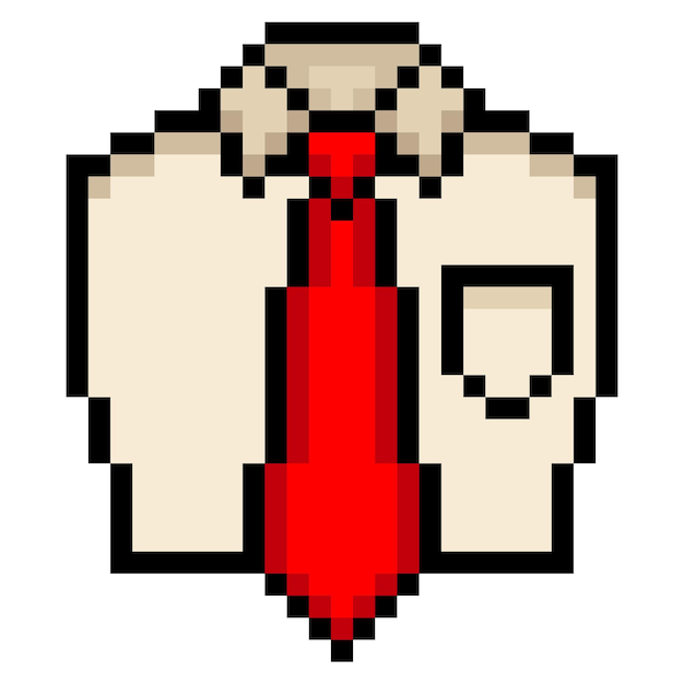 Camisa y corbata en estilo pixel art