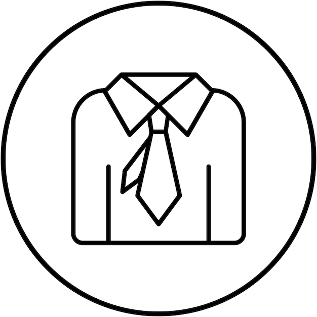 una camisa y corbata se muestran en un círculo