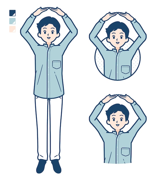 Camisa de cuello alto simple mancirclewitharms