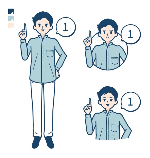 Camisa con cuello levantado simple hombreCountingas1