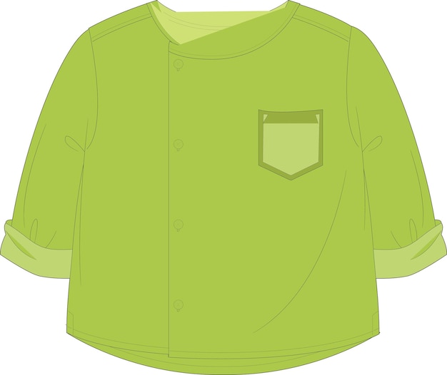 CAMISA SIN CUELLO paquete tecnológico dibujo técnico dibujo plano dibujo plano plantilla de ilustración vectorial