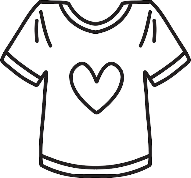 Camisa dibujada a mano con ilustración de corazón