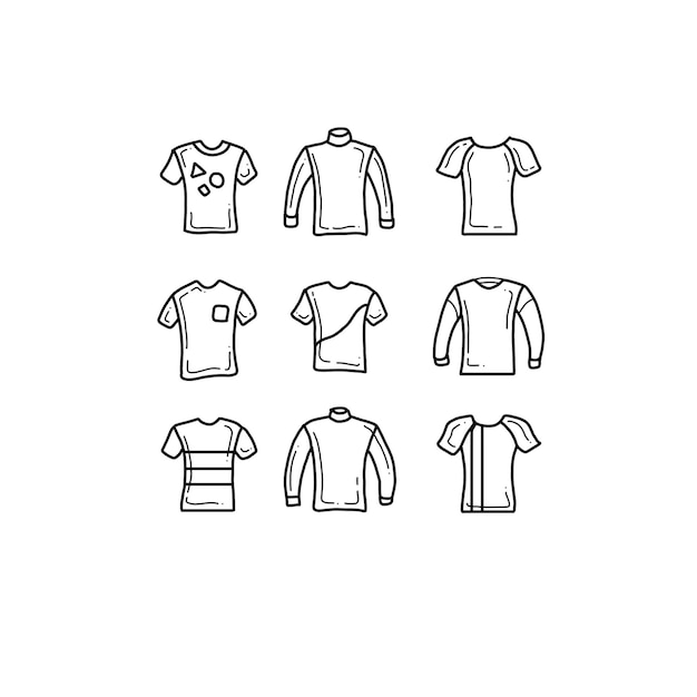 Camisa handrawn doodle ilustraciones vector