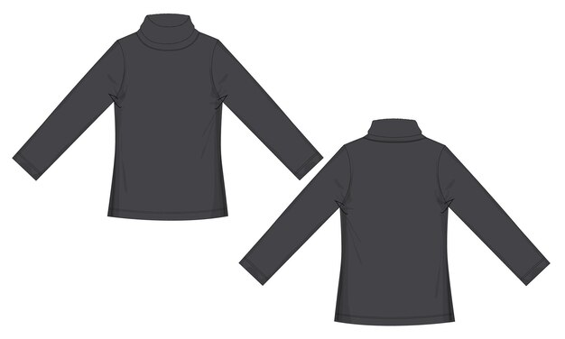 Una camisa negra con cuello y la parte inferior de la misma.