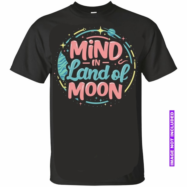 una camisa negra con una mente en la luna de la luna