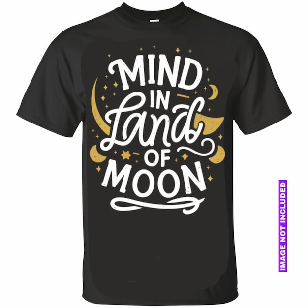 Vector una camisa negra con una mente en la tierra de la luna