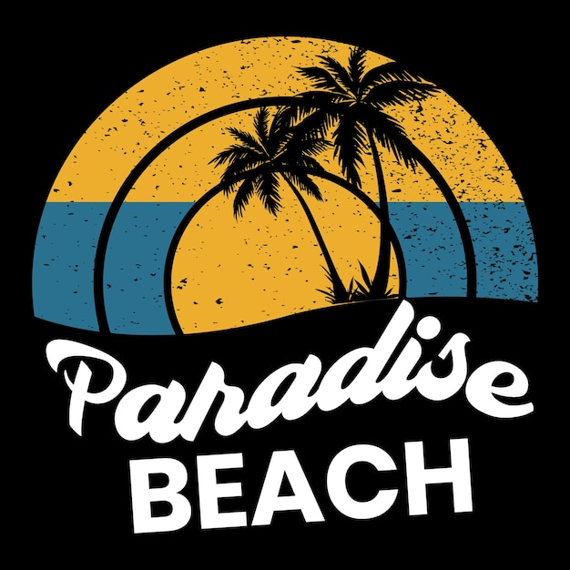 una camisa negra con palmeras en ella que dice playa de palmeras
