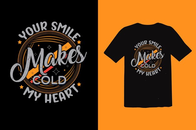 Una camisa negra que dice que tu sonrisa me enfría el corazón