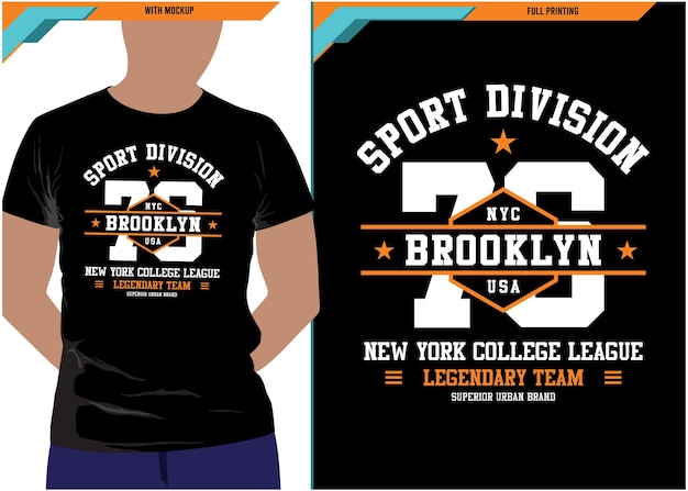 Una camisa negra que dice sport division nyc