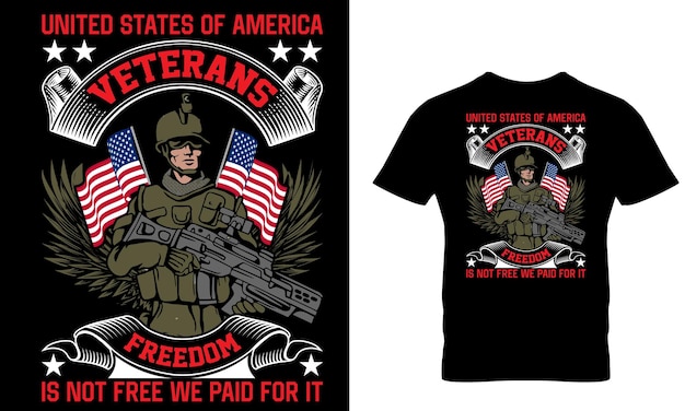 Una camisa negra que dice veteranos de los estados unidos de américa.