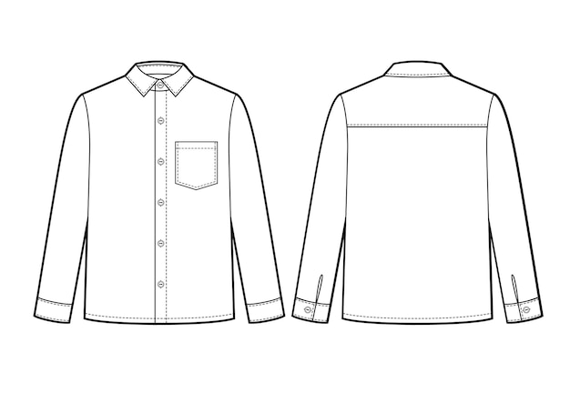 Camisa para niños boceto plano plantilla vectorial de moda