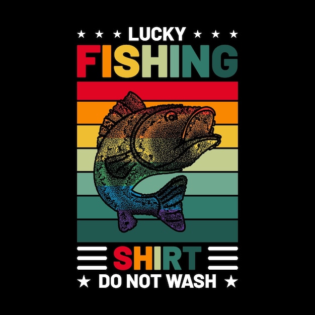 Camisa de pesca suerte no lavar diseño de camiseta