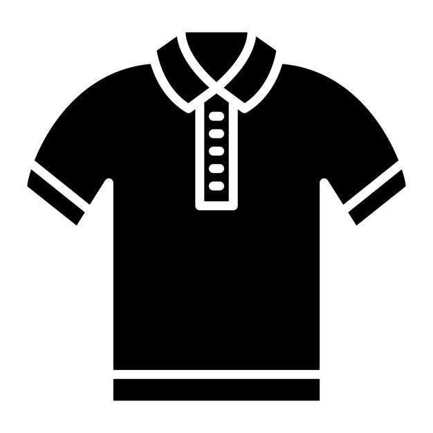 Camisa Polo Glifo Ilustración Negra Sólida