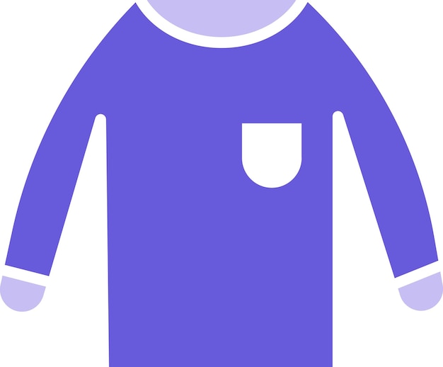 una camisa púrpura y azul con un bolsillo y un bolsilo en la parte delantera