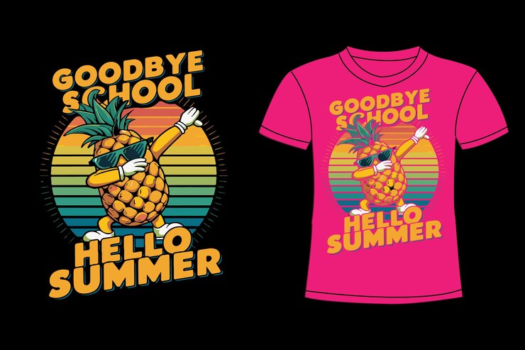 una camisa que dice que la escuela vacía está al lado de una piña
