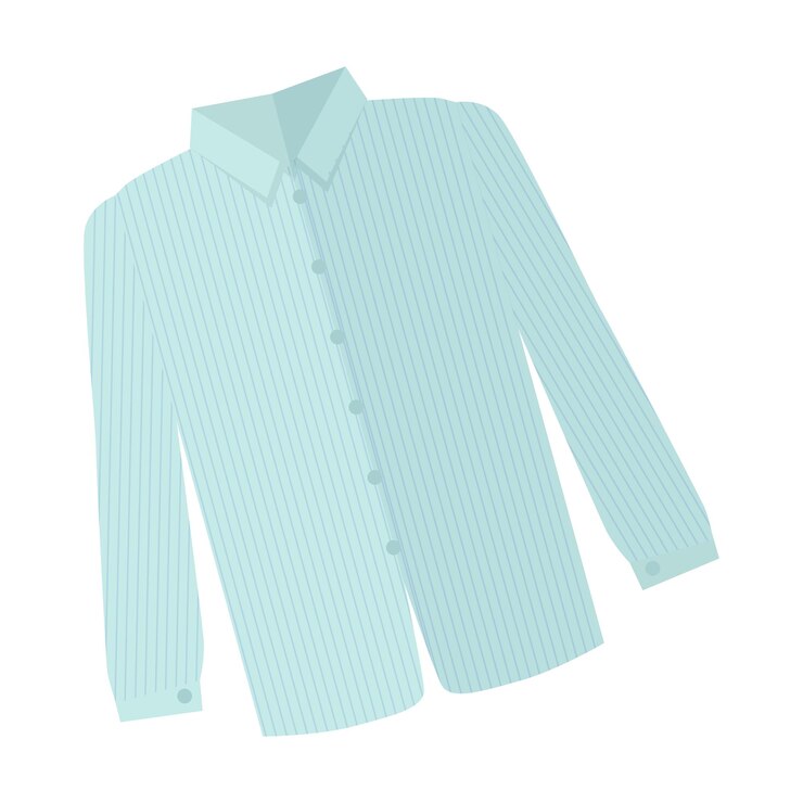 Vector una camisa de rayas azules con un cuello que dice camiseta