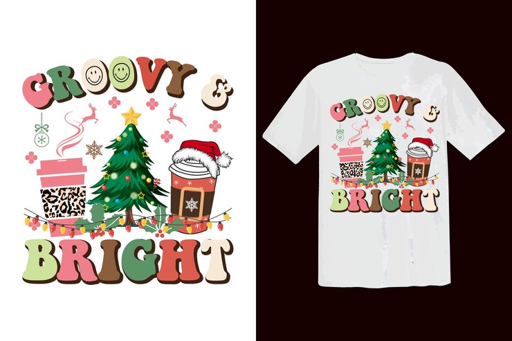 Vector camisa retro de navidad svg groovy. groovy gris.