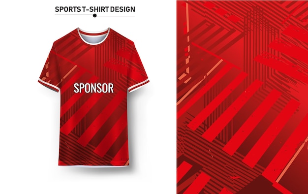 una camisa roja y negra con las palabras logotipo deportivo en ella