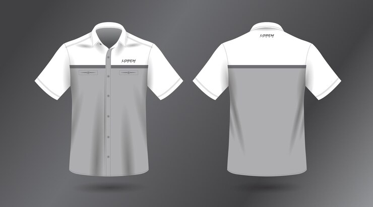 Vector camisa de trabajo de manga corta