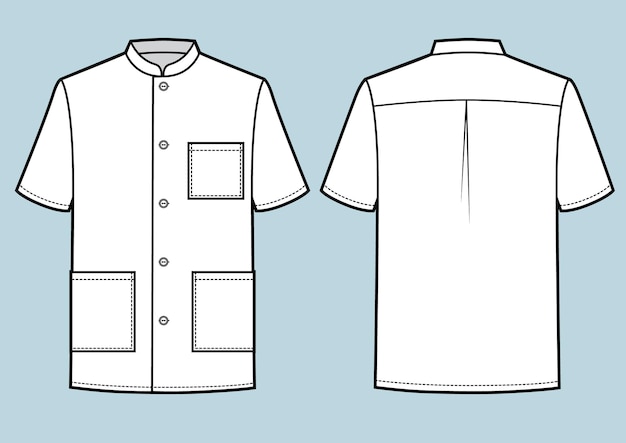 Camisa de trabajo médico. Ilustración de boceto de moda