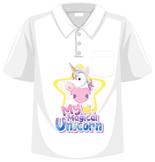 Vector camisa de unicornio sobre fondo blanco