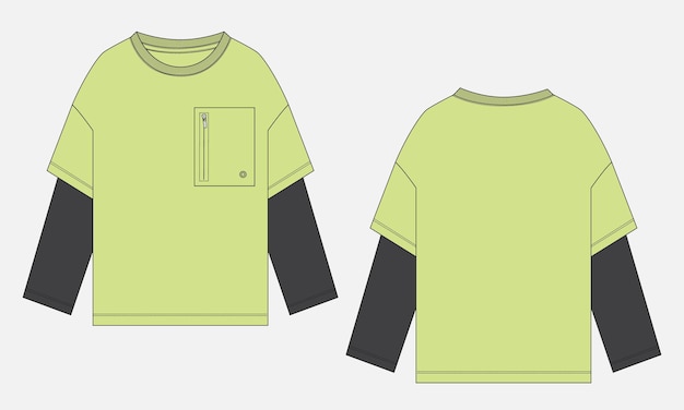 una camisa verde con un bolsillo en el frente