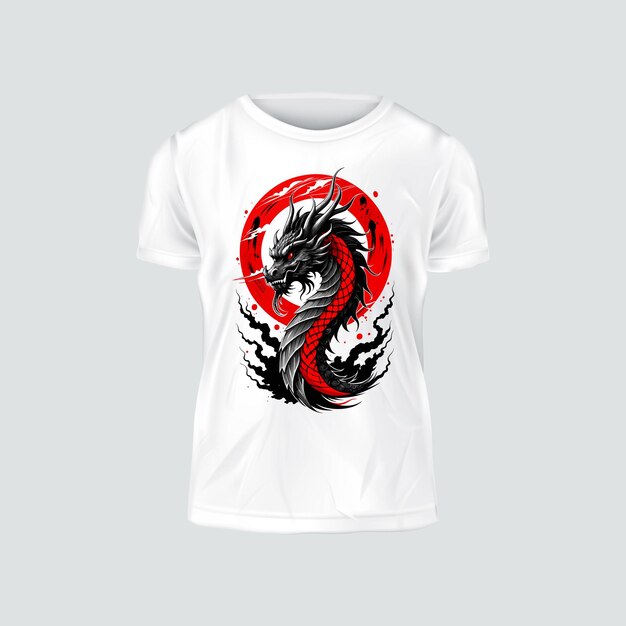 Vector camisas de dragones elegancia espíritu samurá