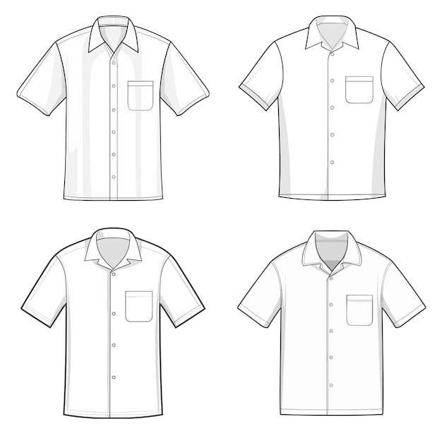 Vector camisas de estilo de los hombres sobre un fondo blanco ilustración vectorial