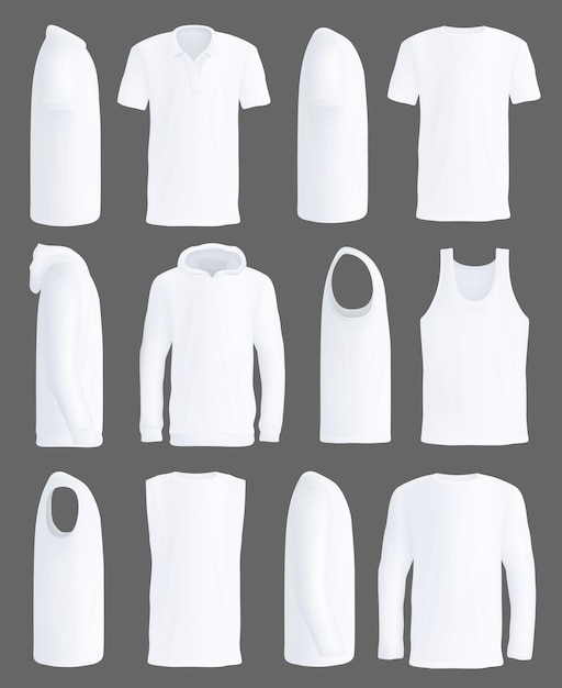 Camisas y maquetas de vectores de ropa deportiva.