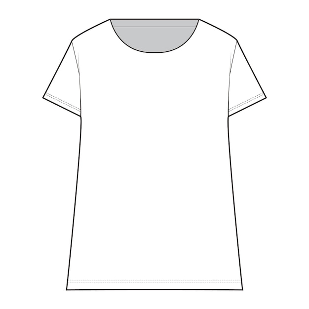 Camiseta ajustada diseño de ilustración superior dibujo plano moda bocetos planos