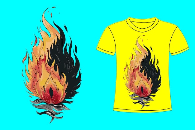 Una camiseta amarilla con llamas y una camiseta de bomberos