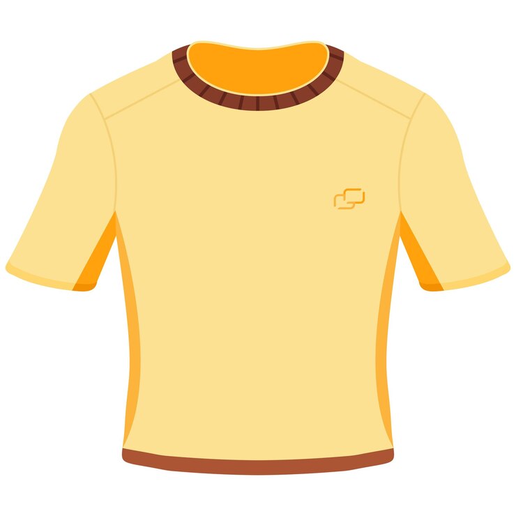 Vector una camiseta amarilla con un logotipo en ella