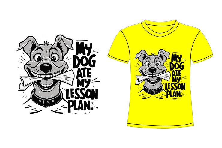 una camiseta amarilla con mi perro y mi perro en ella