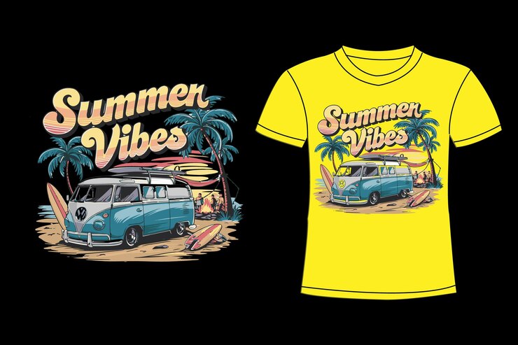 una camiseta amarilla con las palabras estilo de verano